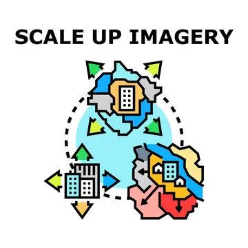 Scale up imagery concept for growth and expansion Ilustración de archivo