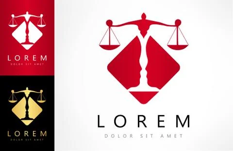 Scale of justice logo Stock Illustration