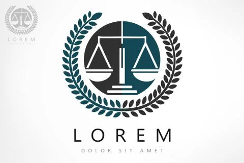 Scale of justice logo Stock Illustration