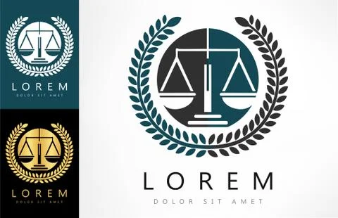 Scale of justice logo Stock Illustration