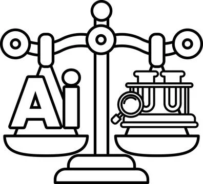 A scale with the letters AI on it Stock Illustration