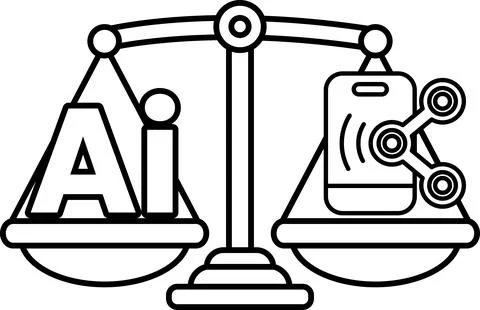 A scale with the letters AI on it Stock Illustration