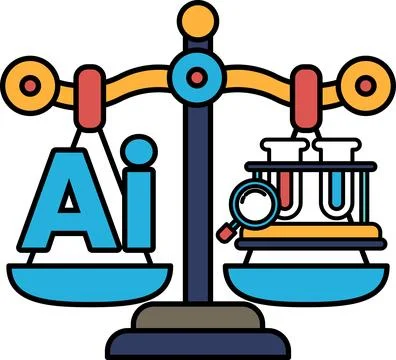 A scale with the letters AI on it Stock Illustration