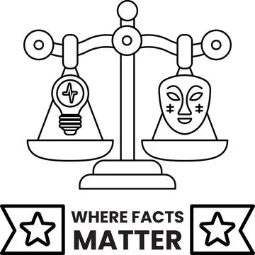 A scale with a light bulb on one side and a face on the other Stock Illustration