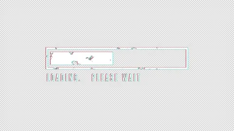 Scale loading please wait white color grunge and glitch. Alpha channel. Anima 스톡 동영상 150465045