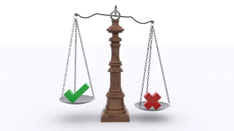 Scale Making Decision Concept in a 3D animation Stock Footage 252000050