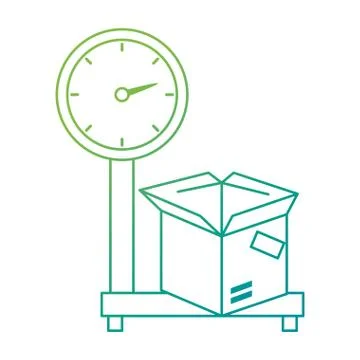 Scale measure weight with box delivery service Stock Illustration