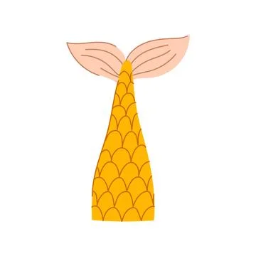 Scale mermaid tail cartoon vector illustration Stock Illustration