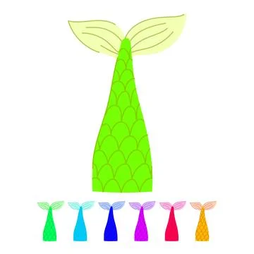 Scale mermaid tail vector cartoon graphic Stock Illustration