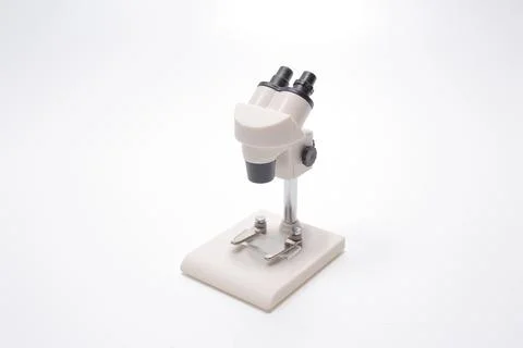 A scale of mini Microscope isolated on white Stock Photos