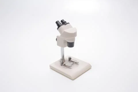 A scale of mini Microscope isolated on white Stock Photos