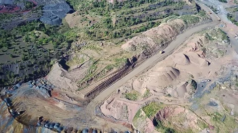 The Scale Of The Mining Industry A View Of The Quarry From Above. Stock-Footage 316178803
