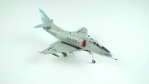 Scale Model of the Douglas A-4 Skyhawk Airplane. Video stock 304681902