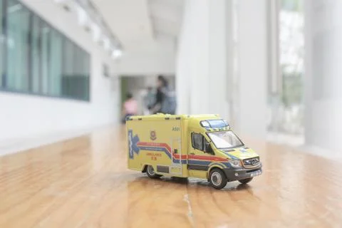 Scale of model Emergency ambulance  4 may 2019 写真素材