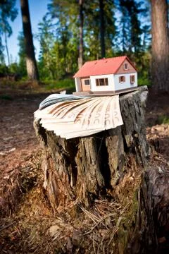 A scale model of the house Stockfoto's