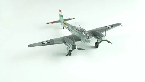 Scale Model of the Messerschmitt Bf 110 Airplane. 動画素材 304682221
