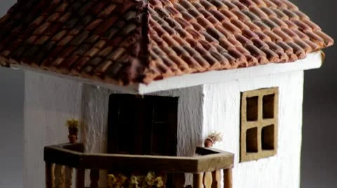 Scale model miniature of a Spanish villa Stock Footage 10679565