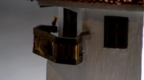 Scale model miniature of a Spanish villa Video stock 10679571