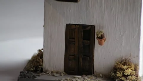 Scale model miniature of a Spanish villa Stock-Footage 10679598