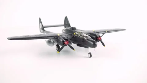Scale Model of P-61 Airplane Named Monnie. Stock Footage 305406330