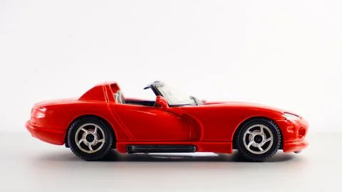 Scale model of a red Dodge Viper car on a white background Stock Photos