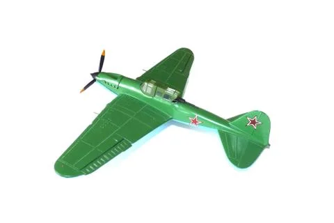 Scale model of soviet aircraft on white background Stock Photos