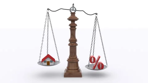 Scale Mortgage Loan in a 3D animation Stock Footage 252000036