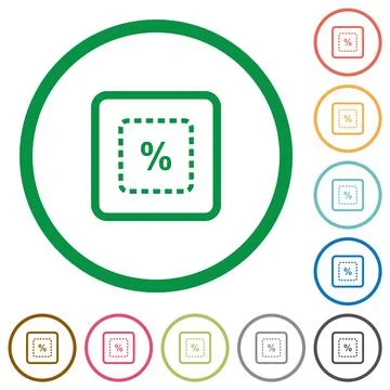 Scale object by percent flat icons with outlines Stock Illustration