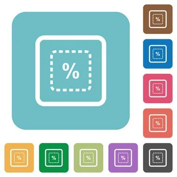 Scale object by percent rounded square flat icons 스톡 일러스트