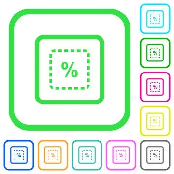 Scale object by percent vivid colored flat icons Stock Illustration