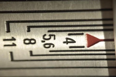 Scale of an old lens Stock-Fotos