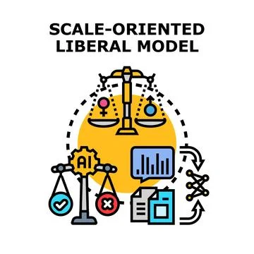 Scale oriented liberal model for ethical ai Stock Illustration