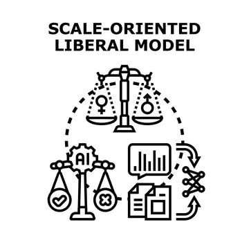Scale oriented liberal model for ethical ai Stock Illustration