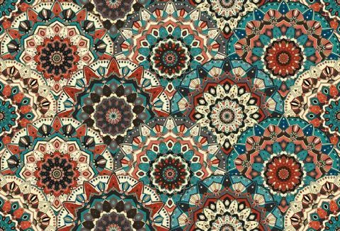 Scale Pattern Flower Mandala Stock Illustration