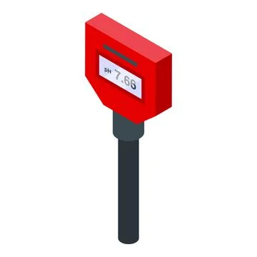 Scale ph meter icon isometric vector. Water soil Stock Illustration