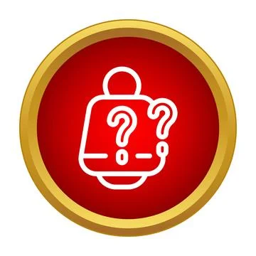 Scale with question marks showing measurement uncertainty icon Stock Illustration
