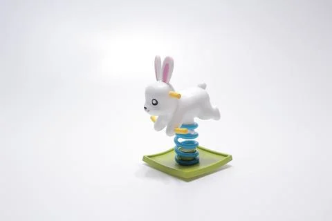 A scale of rabbit animal of Spring see saw Stock Photos