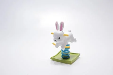 A scale of rabbit animal of Spring see saw Stock Photos