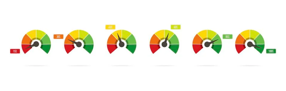 Scale from red to green with arrow in flat style, infographic element Stock Illustration