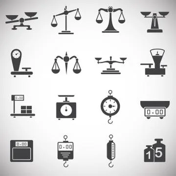 Scale related icons set on background for graphic and web design. Simple Stock Illustration