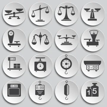 Scale related icons set on background for graphic and web design. Simple Illustrazione stock