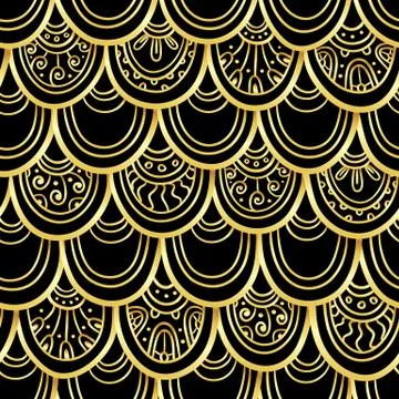 Scale seamless pattern. Stock Illustration