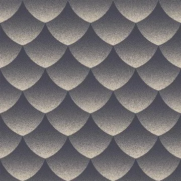 Scale Seamless Pattern Vector Stipple Effect Retro Abstract Background Stock Illustration