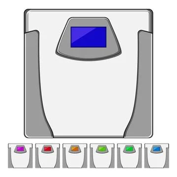 Scale smart weights cartoon vector graphic Stock Illustration