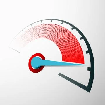Scale of speed measurement with an arrow. Speedometer on the das 스톡 일러스트