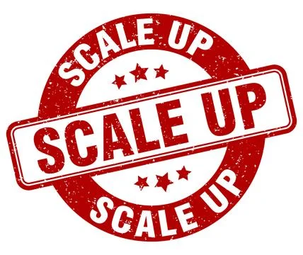 Scale up stamp. scale up label. round grunge sign Stock Illustration
