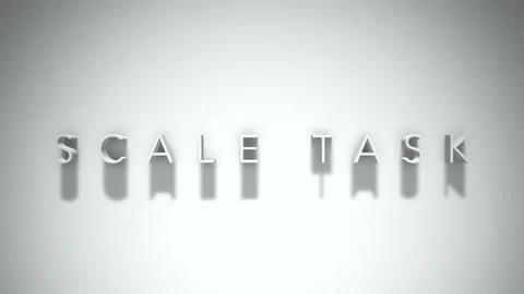 Scale task 3D title animation with shadows on a white background Stock Footage 297456850