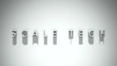 Scale tech 3D title animation with shadows on a white background Stock Footage 297456853