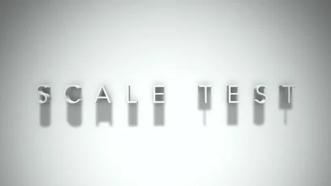 Scale test 3D title animation with shadows on a white background Stock Footage 297456855