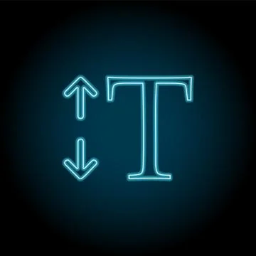 Scale, text neon icon. Simple thin line, outline vector of Text editor icons  Stock Illustration